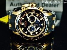 Invicta Men's 48mm PRO DIVER SCUBA Chronograph BLACK Dial Gold Tone SS Watch