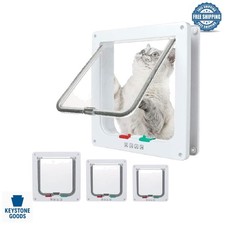 Large Weatherproof Cat Door with 4-Way Locking - Fits Doors  Walls