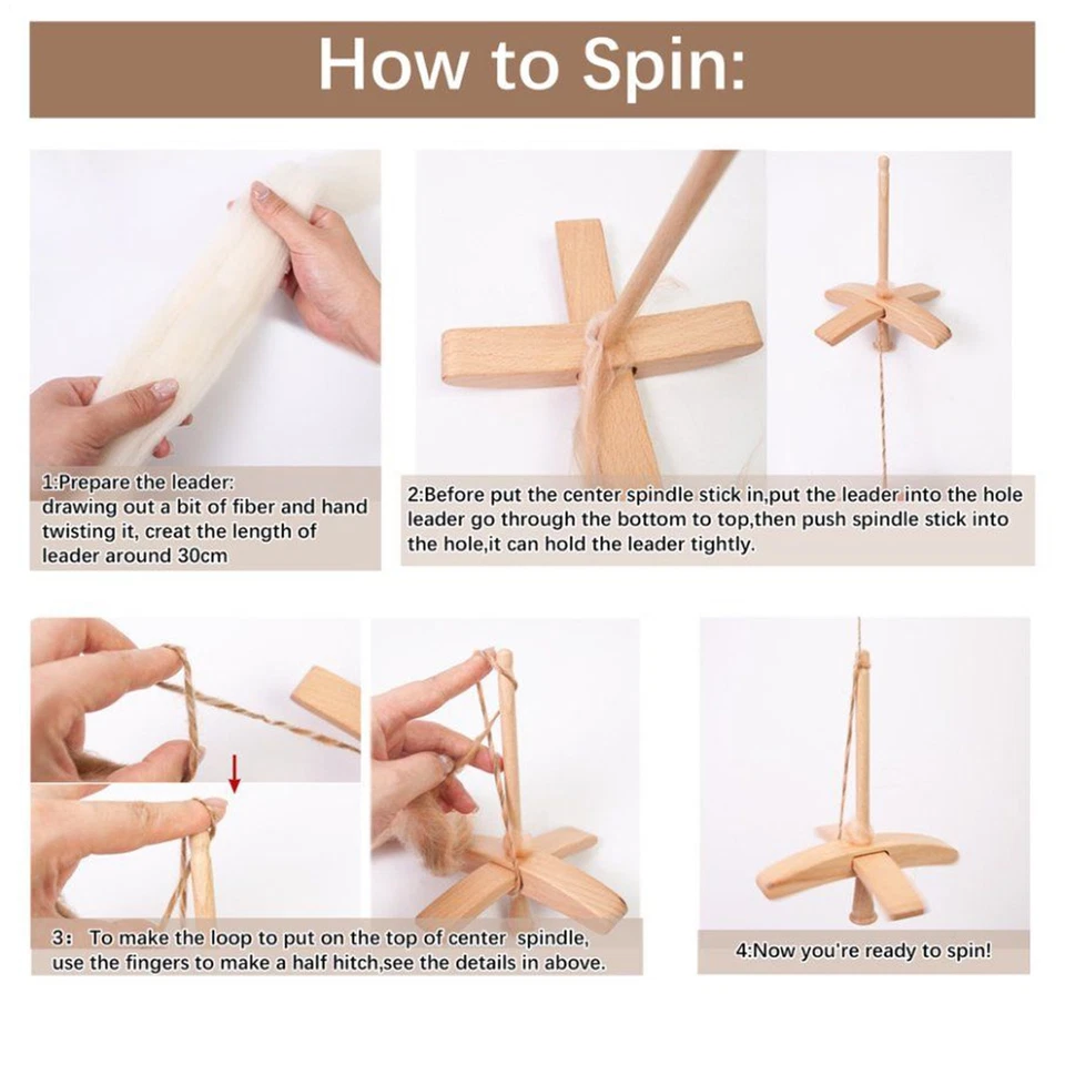 Drop Spindles Hand Spinner Tool Multifunctional Turkish Wooden Drop  - Image 4 of 4