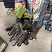 Black Perforated Leather Driving Gloves