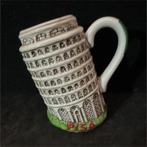 Italy Leaning Tower of Pisa Souvenir Mug with Italian Flag Handle