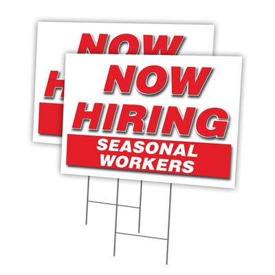 #ad Now Hiring Seasonal Workers Multi Pack of Yard Signs amp; Stake plastic coroplast w $96.99