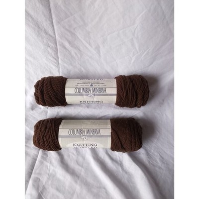 Vintage Knitting Worsted Columbia Minerva 100% Virgin Wool Wood Brown