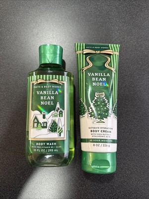 B &B W Vanilla Bean Noel BUNDLE  Body Cream & Fine Mist  Fragrance, 8fl oz Each