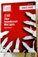 Home Accents Holiday 150 Clear Mini String Lights Christmas with White Wire NEW
