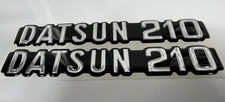 Datsun 210 3d Gel Emblem Badge Chrome Black Decal Pair Set.