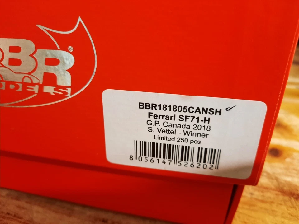 BBR Ferrari SF71-H #5 Sebastian Vettel winner Canada GP 2018 1/18 BBR181805CANSH - Immagine 4 di 4