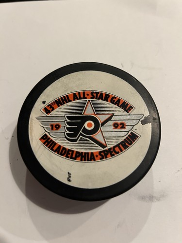 1992 Philadelphia Spectrum NHL All Star Game Official Puck.