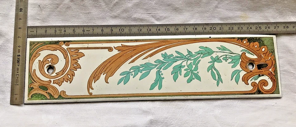 plaque d propreté émaillée type art nouveau FEUILLAGE en vente ici - Photo 3/4