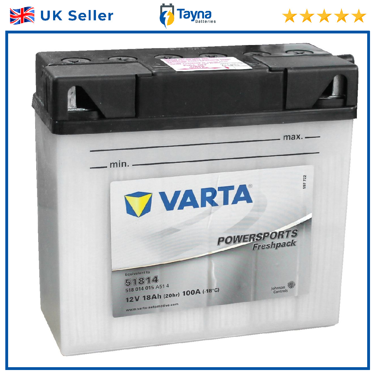 Motorcycle Battery Bike Motorbike 518014015A514 Varta