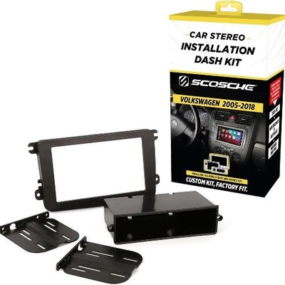 Compatible with Select 2006-15 ISO Double DIN & DIN+Pocket Dash Kit Black