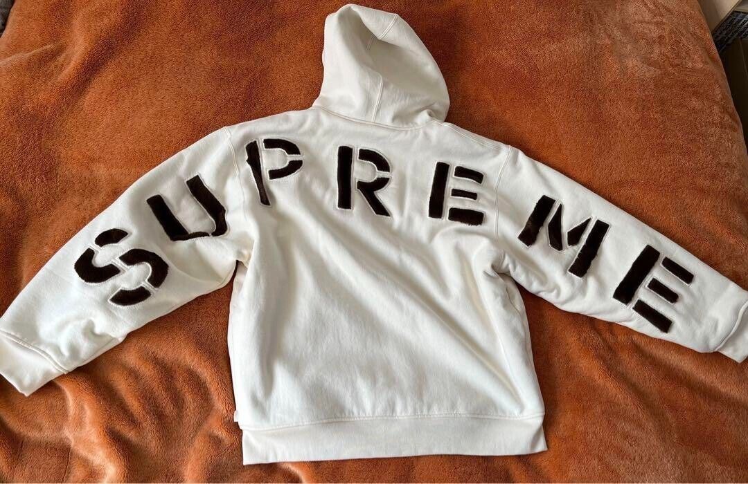 Supreme Faux Fur Lined Zip Up Hooded Sweatshirt Natural JP L Supreme Faux Fur Lined Zip Up Hooded Sweatshirt Natural JP L