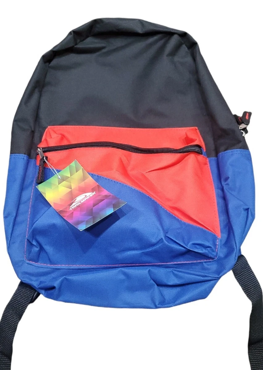 Black Red Blue Colorblock Backpack Trailmaker | eBay