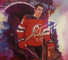 Nolan Foote Signed 8x10 Photo! NJ DEVILS FIRST GAME PICTURE  ! W/COA