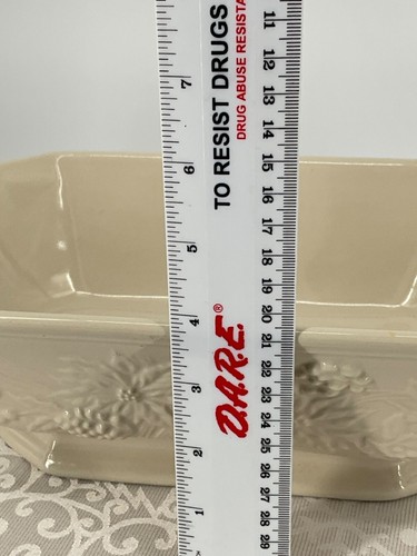 Longaberger Ivory Octagonal Ceramic Vegetable Bowl Baking Dish 7.5x13.25x4" - Picture 6 of 7