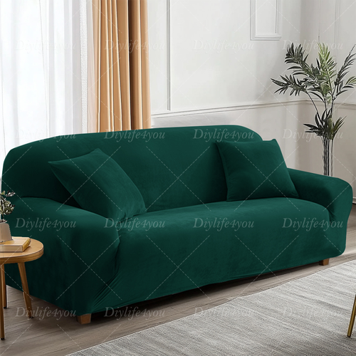 VELVET Elastic STRETCH SOFA COVERS Slipcover Protector Settee 1/2/3/4 Seater - Picture 48 of 50