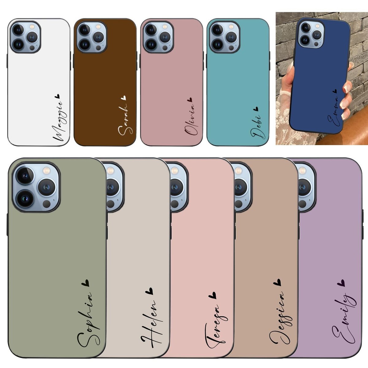 Personalised Name Case Soft Phone Cover For iPhone 16 Pro Max 13 12 11 XR  15 14