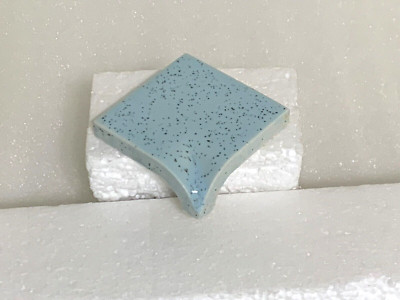 Stylon Blue Stardust   2'' X 2''   Ceramic Inside Radius Bullnose Corner  Gloss