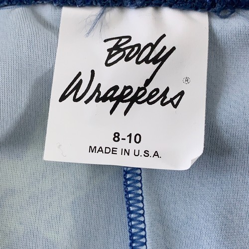 Body Wrappers Girls Size 8-10 Blue Green Star Printed Denim Look Dance Short NWT - Picture 3 of 5