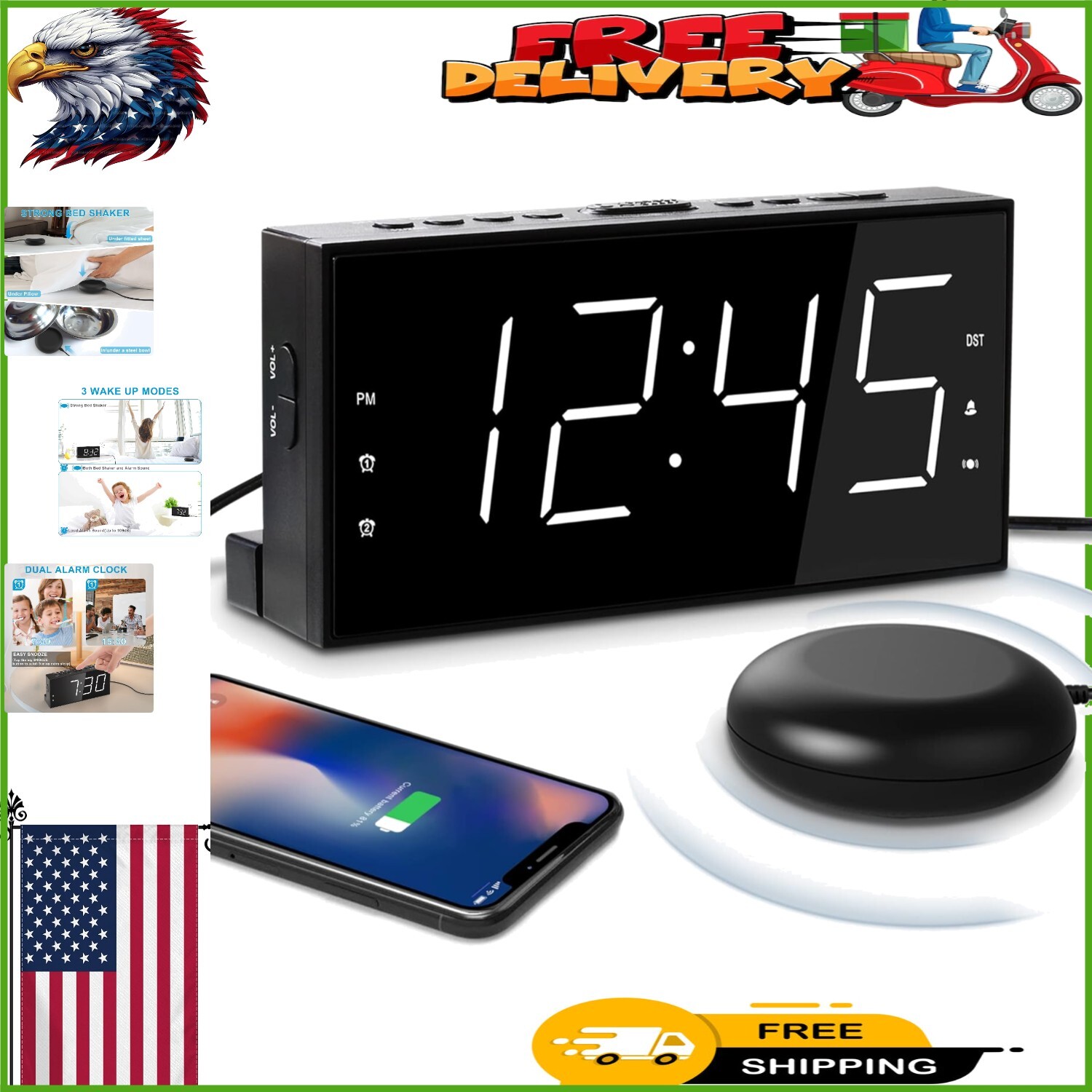 With Bed Shaker For Deaf And Hard Of Hearing Users