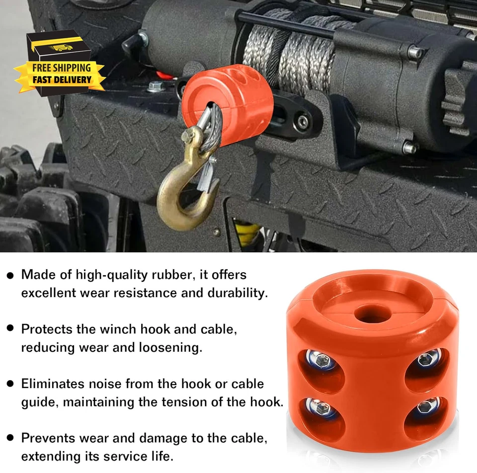 Car Rubber Winch Stopper for Cable Hook, Silicone Cable Saver Hook Stopper Line - Image 4 of 4