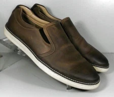 590734X MS50 CULLING SLIP ON MEN'S SHOES 10 M BROWN LEATHER JOHNSTON & MURPHY