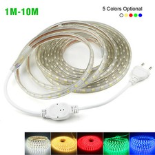1-10M 110V SMD5050 LED Strip Lights Flexible Tube Rope Light Waterproof US Plug