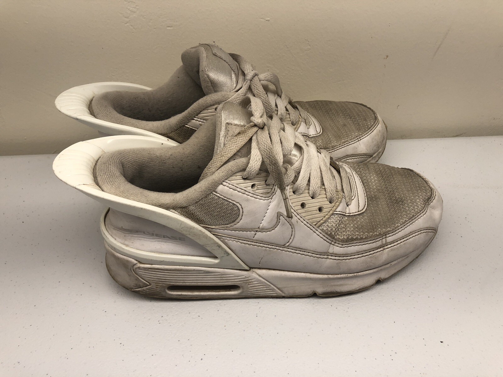 SAOLA Scarpe da corsa Nike Air Max 90 Flyease CV0526 102 triple bianche bambini grandi taglia 7 anni