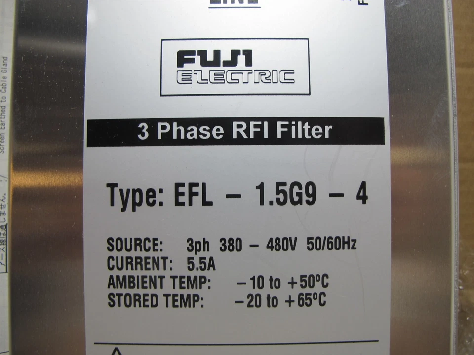 NEW Fuji Electric EFL 1.5G9-4 3 Phase RFI Filter Drive EFL1.5G9-4 480 V 5.5 A FE - Image 2 of 4