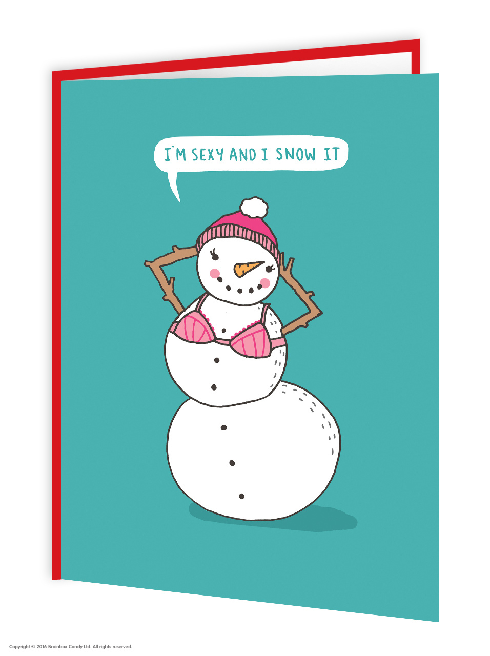 Brainbox Candy Christmas Xmas cards funny novelty joke humour snowman sexy snow