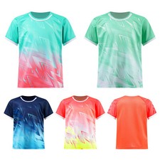 Boys T-shirt Workout Shirt Training Tops Football Activewear Contrast Trim Kids