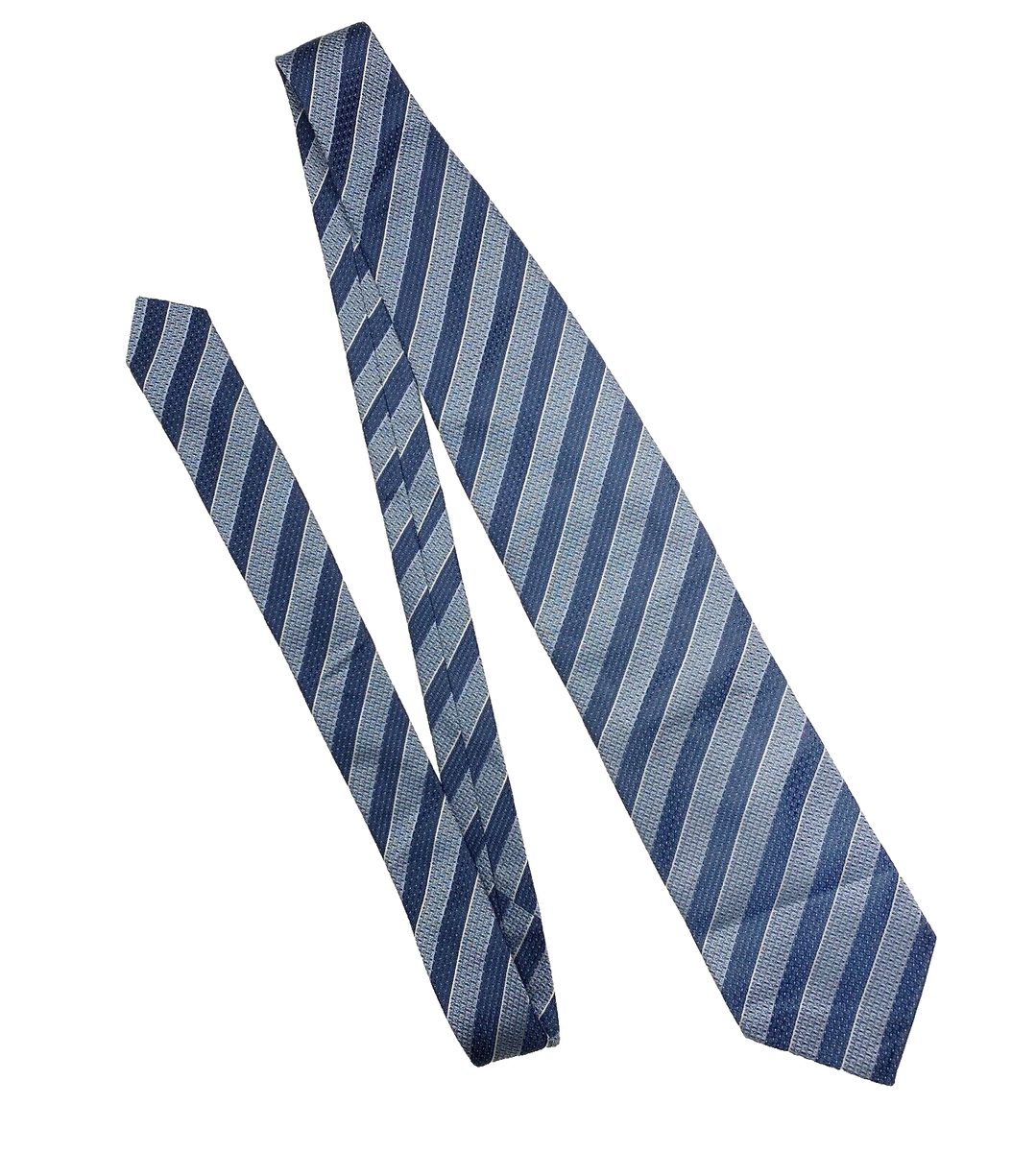 GIORGIO ARMANI Collezioni Italian Silk Tie Blue Silver Striped
