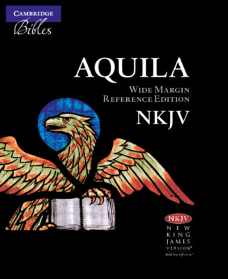 NKJV Aquila breiter Rand Referenzbibel, schwarzes Ziegenfell Leder randgefüttert, rot...