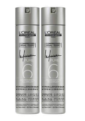 Loreal Infinium Pure 6 Compressed Spray  EXTRA STRONG, 2 x 300 ml EXTRA STARKER