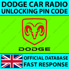 DODGE RADIO UNLOCKING PIN CODE CARAVAN CALIBER CHALLENGER CHARGER JOURNEY NITRO