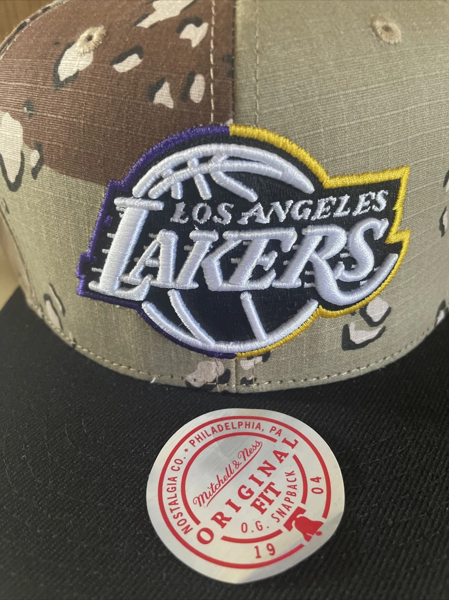 lakers camo camoflauge hat mitchell and ness SnapBack 🔥Block Head 🔥rare Unique
