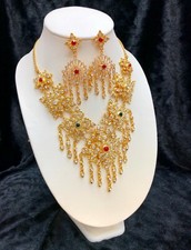 Thai Jewelry Necklace Earring Bridesmaid Bride Wedding Dance Party Beauty Bride