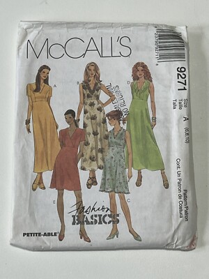 Dress Size 6-10 Uncut Pattern M9271 Empire Waist V-Neck Ruffle Sleeveless |  eBay