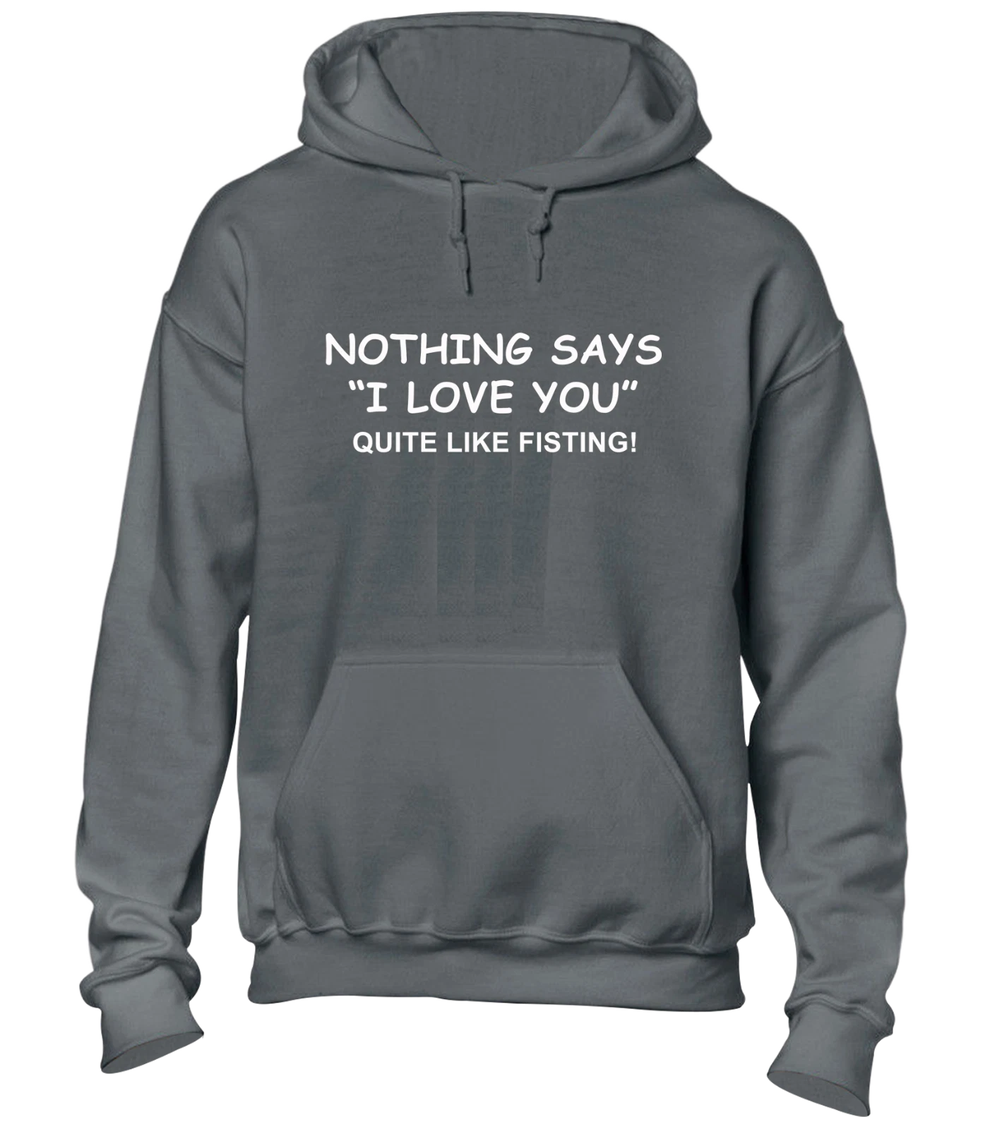 RHUDE FELPA CON CAPPUCCIO NOTHING SAYS I LOVE YOU PUGNO DIVERTENTE SCHERZO RUDE TOP REGALO COOL NUOVA