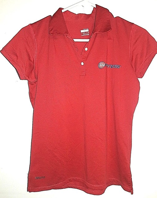 24 Hr Fitness Employee Red Polo Shirt Women's Ladies Female Small Nike