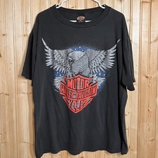 Vintage Harley Davidson Eagle Big Print Fun Wear T Shirt DISTRESSED HD Sz L