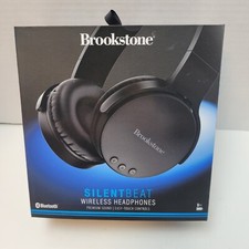 Brookstone Silent Beat Wireless Headphones Black Premium Sound NEW