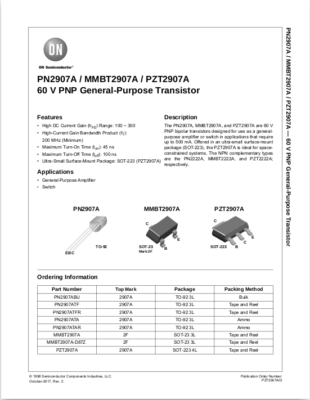 2N2907 MMBT2907A 2F SOT23 PNP SMD x25pcs | eBay