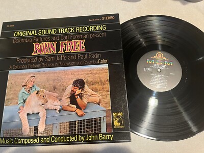 Born Free: Film Soundtrack LP (John Barry) MGM Label from 1966 VG+/ Vinyl EX+