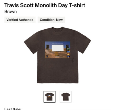 CACTUS JACK PlayStation5 x Travis Scott MONOLITH DAY T-SHIRT Size XL Brown