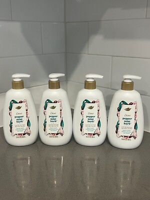 4 Dove Liquid Hand Wash Soap Peppermint Bark  Limited Edition Holiday New 12 oz