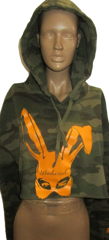 Badwood women camo rare short hoodie jacket size XL excellent !!!