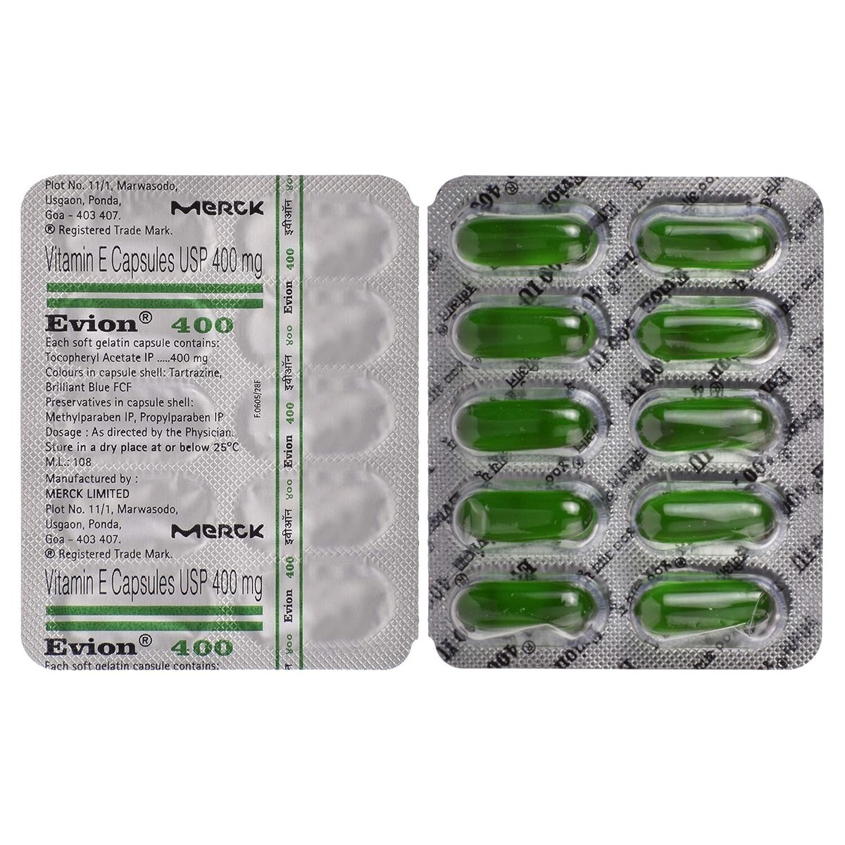 Vitamine E Evion 400 Mg - Boîte De 50 Capsules Pour Peau, Cheveux, Ongles - 100% Naturelle