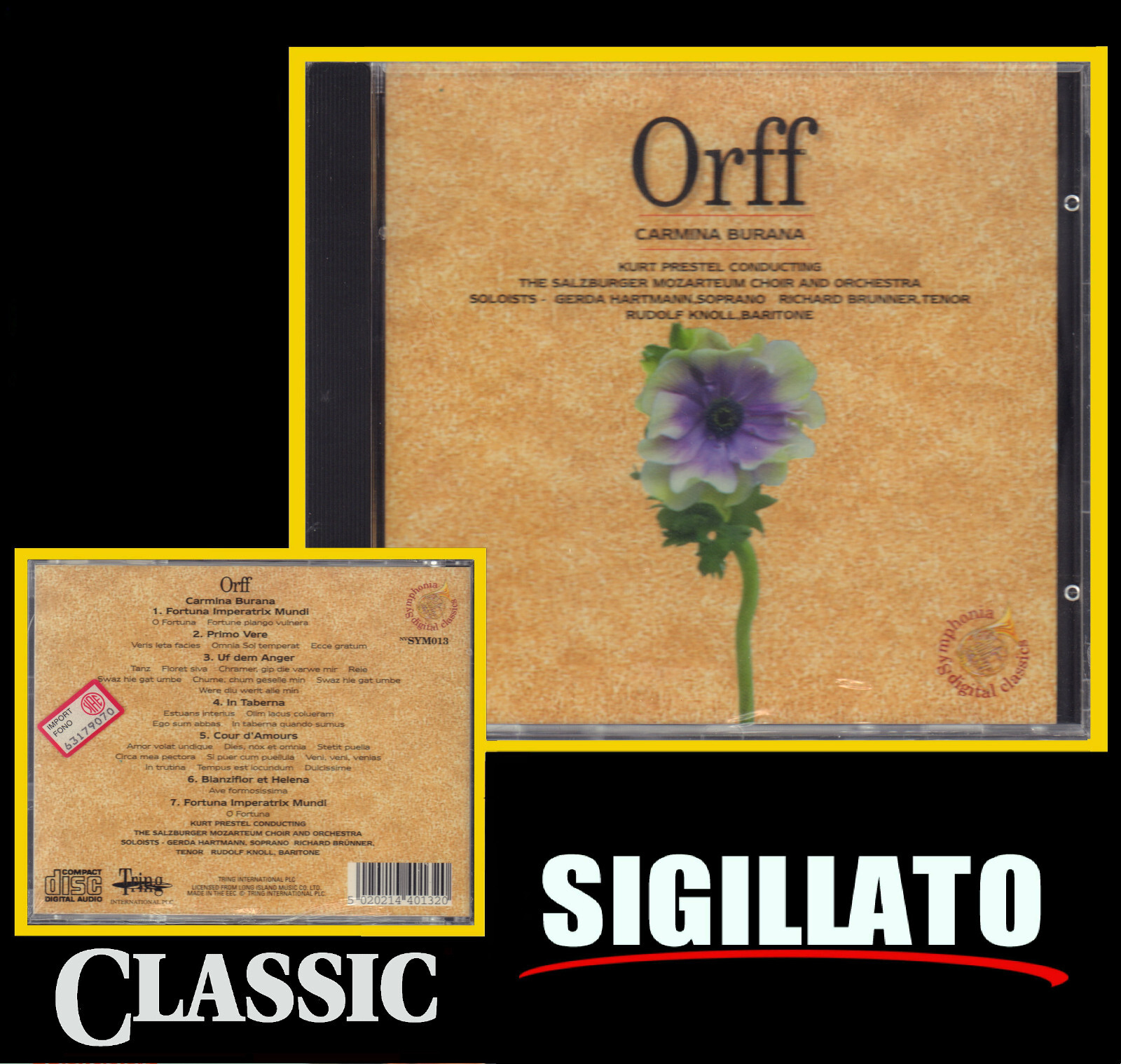 CARL ORFF " CARMINA BURANA " CD SIGILLATO TRING INTERNATIONAL 1989