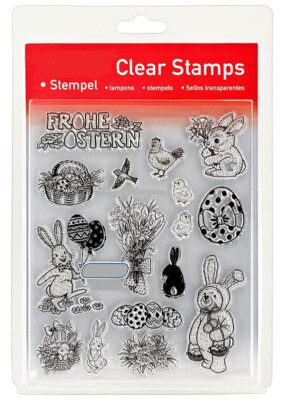 Clear Stamp Set - Ostern - 16-teilig ~14x18cm - Stempel Transparent 46801